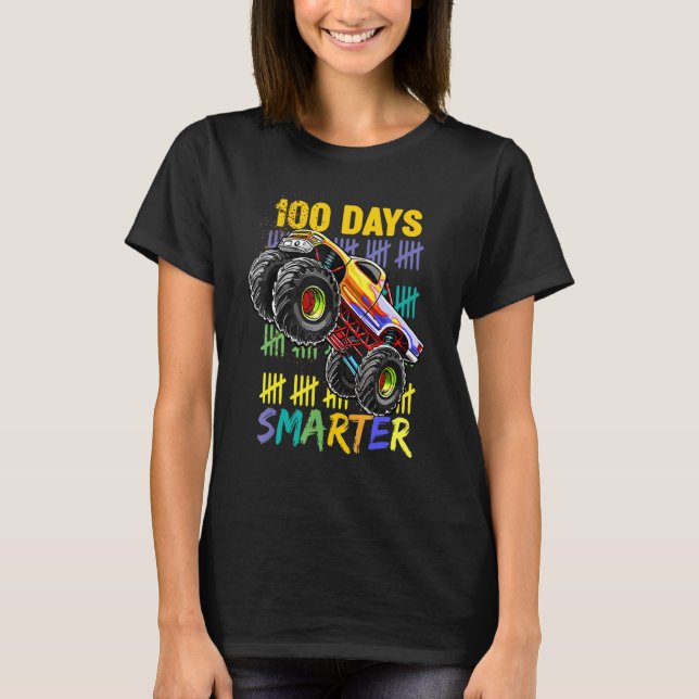 100th Day of School tee Monster Truck 100 days Sma (Front)