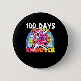 100th Day Of School Unicorn 100 Days Smarter Kinde 2 Inch Round Button