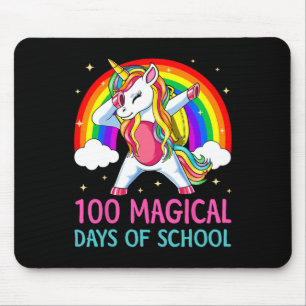 100th Day Of School Unicorn 100 Magical Days Rainb Mouse Pad