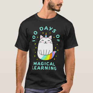 100th Day of School Unicorn Cat 100 Magical Days O T-Shirt