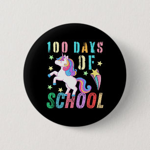100th Day Of School Unicorn Kids 100 Days Smarter  2 Inch Round Button