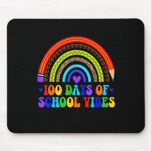 100th Day Of School Vibes Cute Rainbow 100 Days Of Mouse Pad