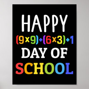 100th Day Of School With Math Formula For 100 Days Poster