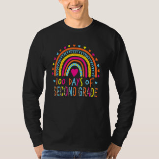 100th Day Of Second Grade School Rainbow 100 Days T-Shirt