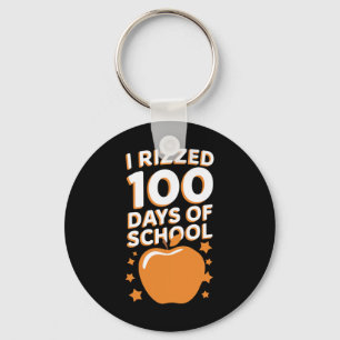 100th Day School Student Teacher I Rizzed 100 Days Keychain