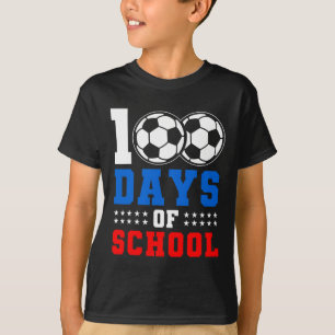 100th Day Student Boys Girls Soccer Lover 100 Days T-Shirt