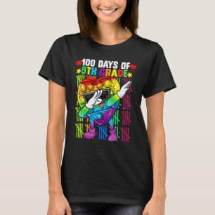 100th Days Of 9th Grade Dabbing Colourful Fidget T T-Shirt