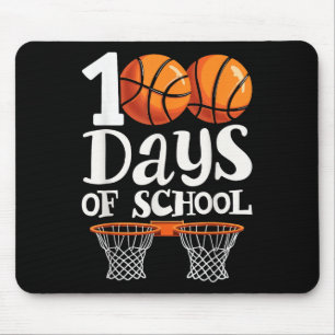 100th Days Of School Basketball Kids Boy 100th Day Mouse Pad