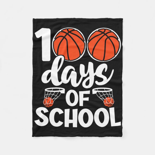 100th Days Of School Bysketbyll Kids Boys Novelty  Fleece Blanket (Front)