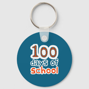 100th Days School Sport Day Basketball School 100 Keychain