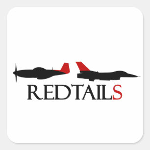 100th Fighter Squadron "Red Tails" Heritage Square Sticker