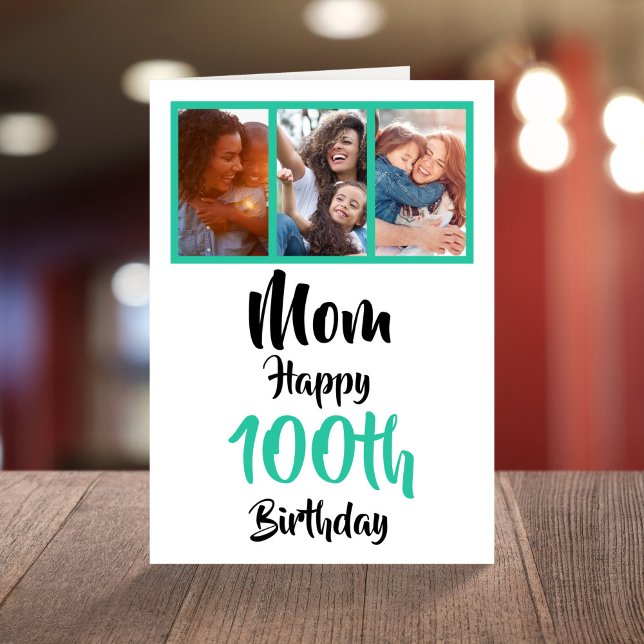 100th happy birthday Mom photo collage Card (Creator Uploaded)