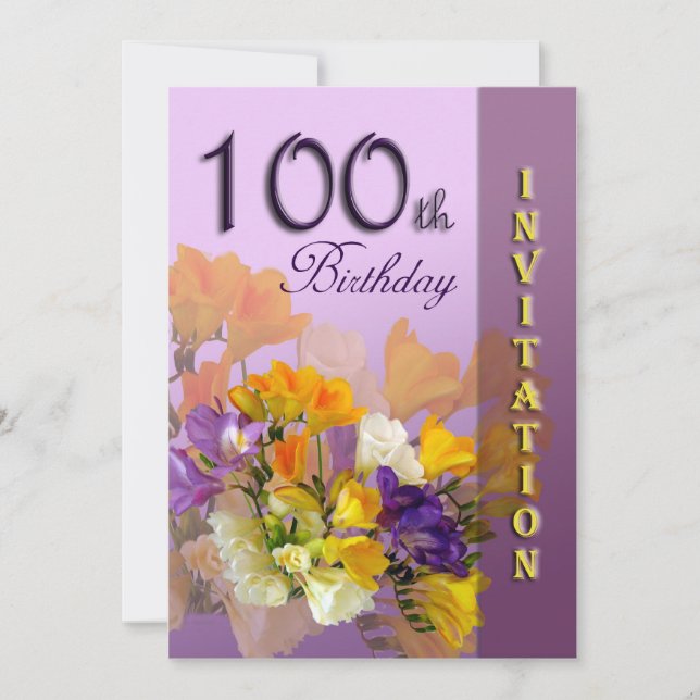 100th Invitation de fête d'anniversaire (Devant)