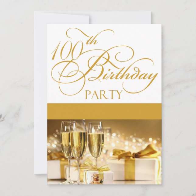 100th Invitation personnalisée de fête (Devant)