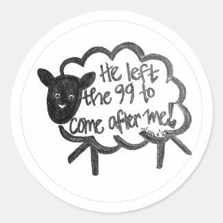 100th Little Lamb Classic Round Sticker