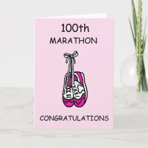 100th Marathon Congratulations for Her Card