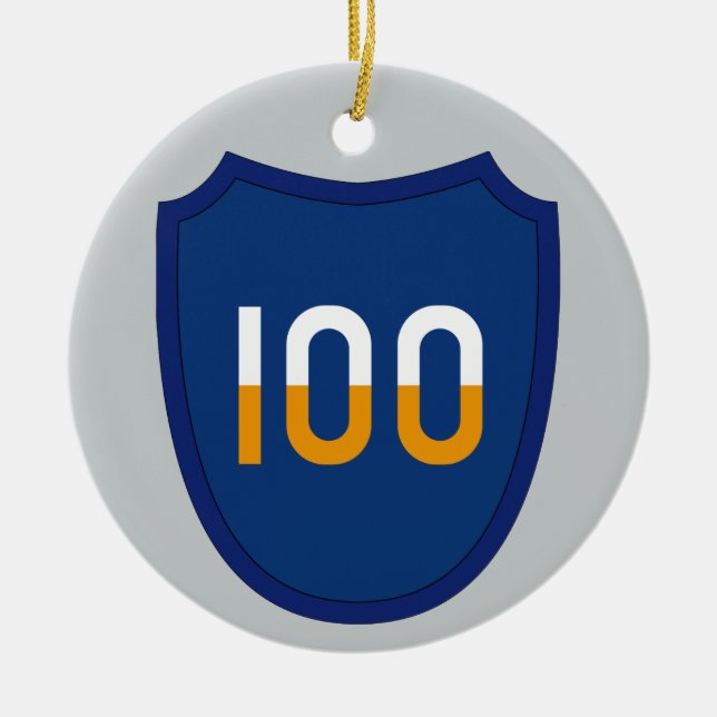 100th Training Division Ceramic Ornament (Front)