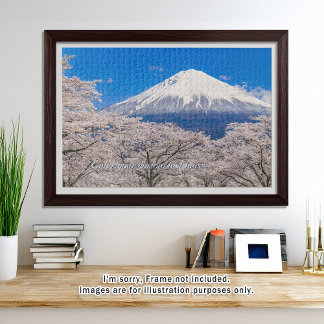 [1014] Mt.Fuji – A White Peak Floating in Blossoms Jigsaw Puzzle