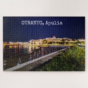 1014 pieces Personalized Otranto by night, Apulia Jigsaw Puzzle