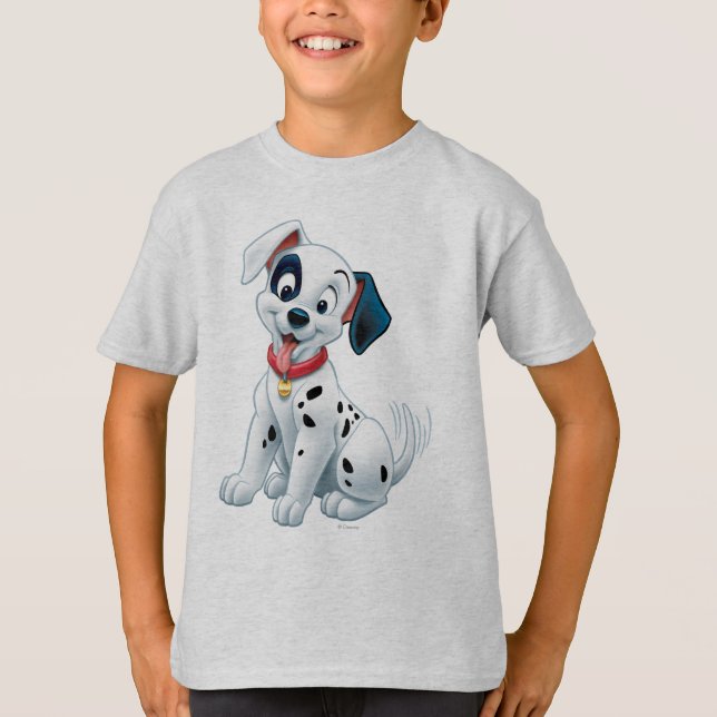 101 Dalmatian Patches Wagging his Tail T-Shirt (Front)