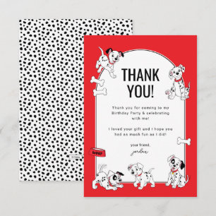 101 Dalmatians Puppy Birthday Thank You Design Card