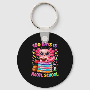 101 days of school axolotl cute kids teacher party keychain