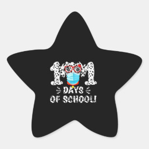 101 Days Of School Dalmatian Dog Face Mask Star Sticker