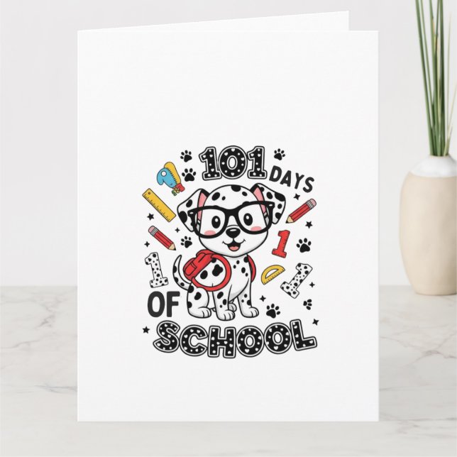 101 Days of School Dalmatian Puppy Card (Front)