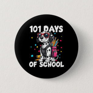 101 Days Of School Dog Boy Kid 100th Day Of School 2 Inch Round Button