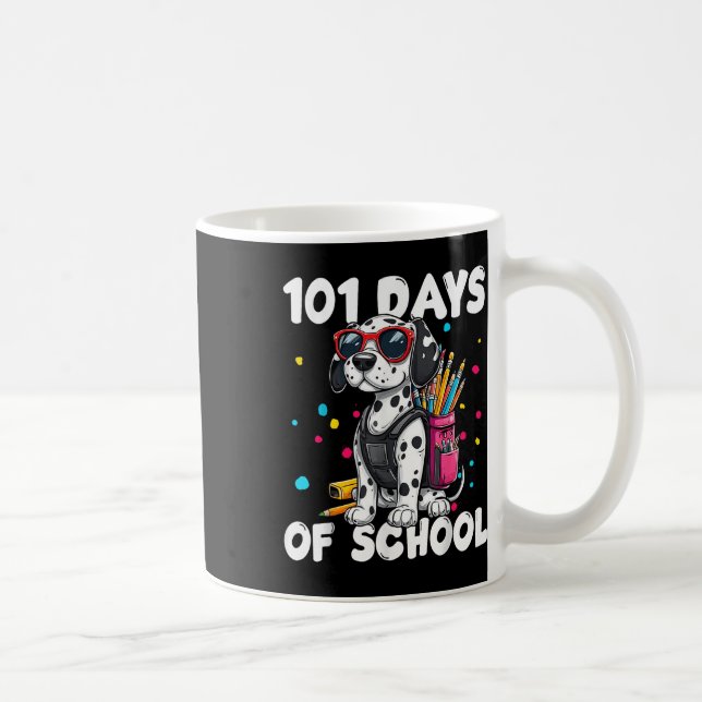 101 Days Of School Dog Boy Kid 100th Day Of School Coffee Mug (Right)