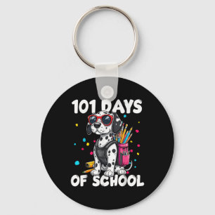 101 Days Of School Dog Boy Kid 100th Day Of School Keychain