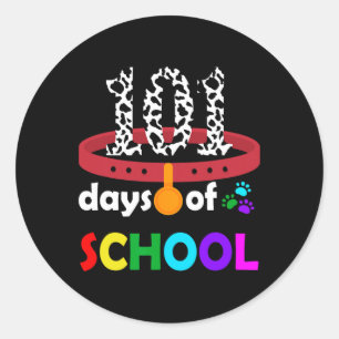 101 Days Of School Fun 100 Days Of School Outfit F Classic Round Sticker