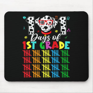 101 Days School 1st Grade Dog 100 Days Smarter Stu Mouse Pad