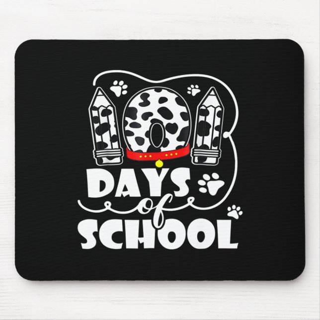 101 Days School Cute Dog 100 Days Smarter Student  Mouse Pad (Front)