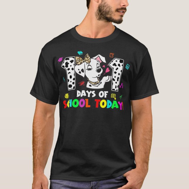 101 Days School Today 101 Days Smarter Dalmatian L T-Shirt (Front)