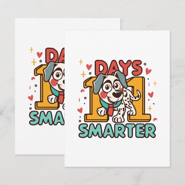 101 Days Smarter Dalmatian Dog Enclosure Card (Front/Back)