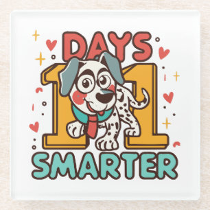 101 Days Smarter Dalmatian Dog Glass Coaster