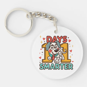 101 Days Smarter Dalmatian Dog Keychain