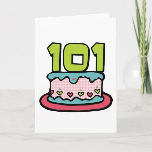101 Year Old Birthday Cake Card