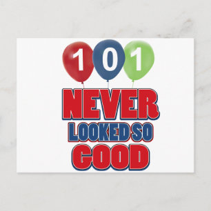 101 year old birthday designs postcard