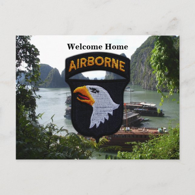 101e division aéroportée vietnam patch carte posta (Devant)