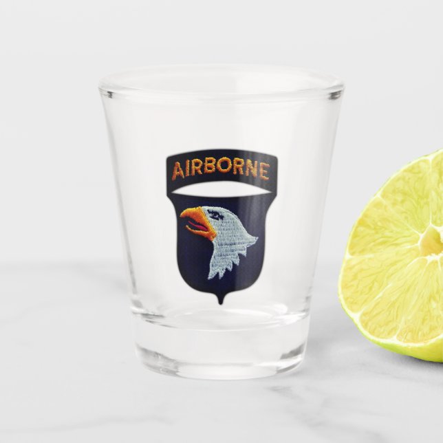 101st ABN Airborne Division Fort Campbell veterans Shot Glass (Front)