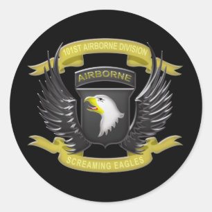 101st Airborne 3D Classic Round Sticker