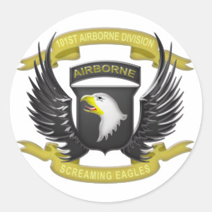 101st Airborne 3D Classic Round Sticker