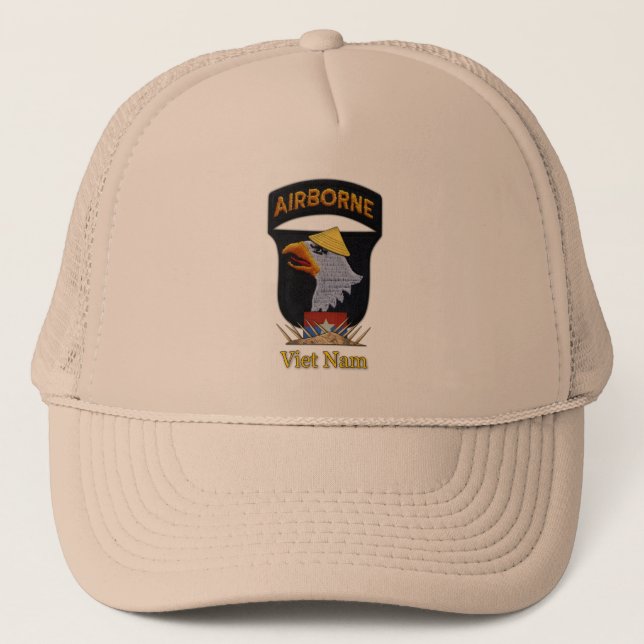 101st airborne ABN Vietnam Nam War LRRPS Vets Trucker Hat (Front)