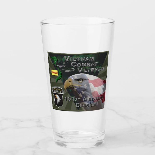 101st Airborne Div Vietnam Combat Veteran Glass (Front)