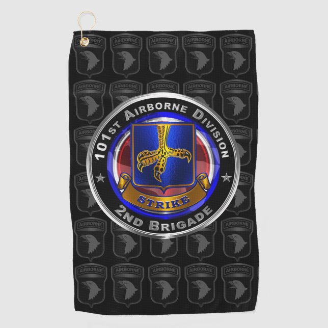 101st Airborne Division 2nd Brigade ‘STRIKE’ Golf Towel (Front)