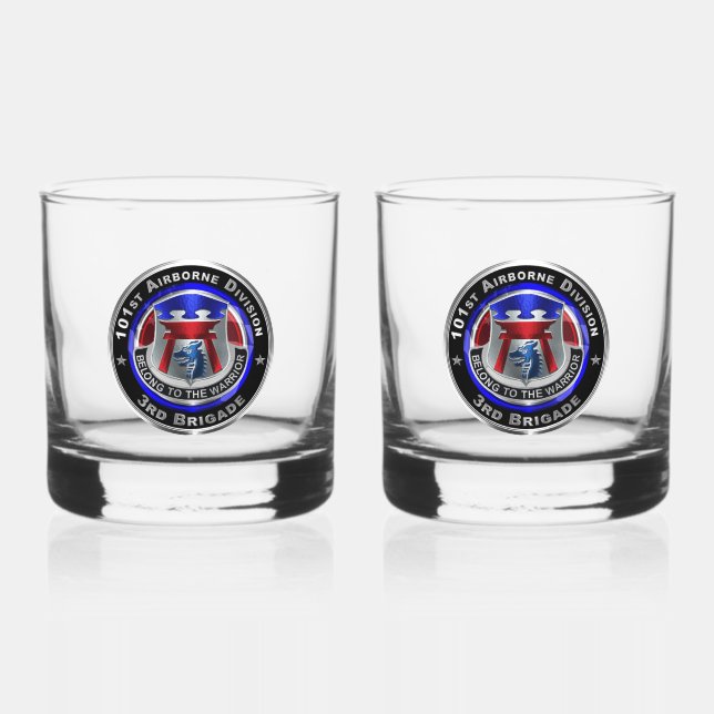 101st Airborne Division 3rd Brigade Whiskey Glass (Front)