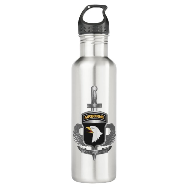 101st Airborne Division Afghanistan Veteran  710 Ml Water Bottle (Front)