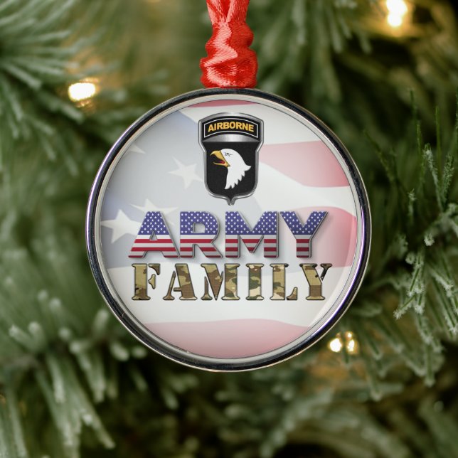 101st Airborne Division Army Family Metal Ornament (Tree)